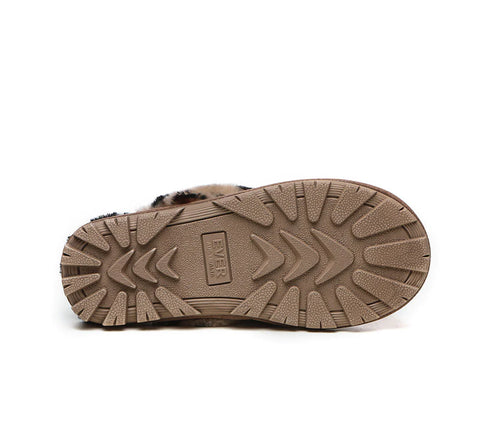 Australian Shepherd® UGG Slippers Double Face Sheepskin Women Leopard Print Slipper