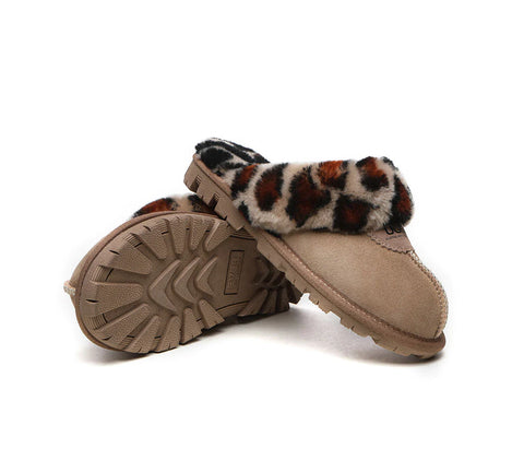 Australian Shepherd® UGG Slippers Double Face Sheepskin Women Leopard Print Slipper