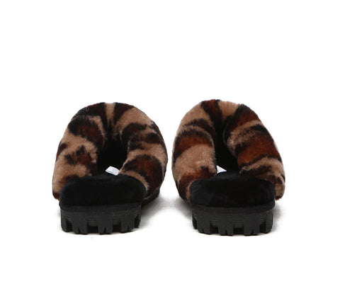Australian Shepherd® UGG Slippers Double Face Sheepskin Women Leopard Print Slipper