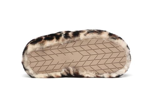 Australian Shepherd® Women Pamela Leopard Print Fluffy Slides