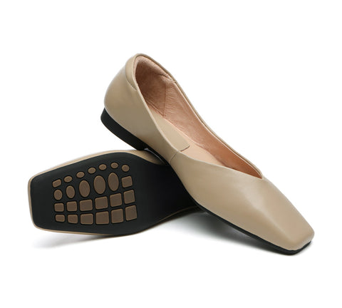 TARRAMARRA® Square Toe Leather Ballet Flats Women Libera