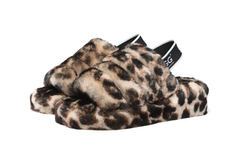 Australian Shepherd® Women Pamela Leopard Print Fluffy Slides