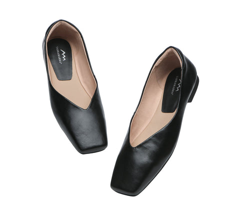 TARRAMARRA® Square Toe Leather Ballet Flats Women Libera