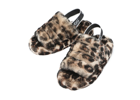 Australian Shepherd® Women Pamela Leopard Print Fluffy Slides