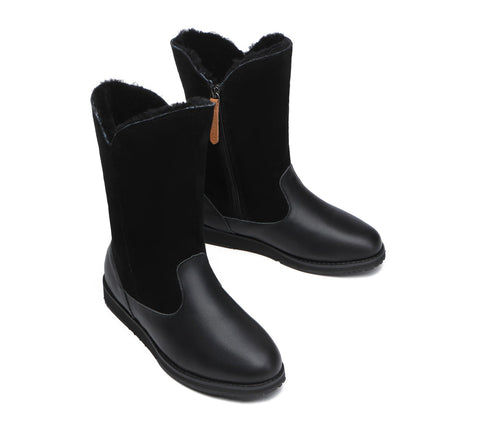 TARRAMARRA® Zipper Mid Calf Leather Women Boots Bryanna