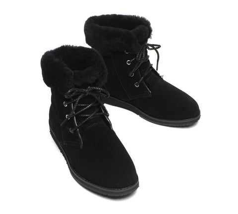 TARRAMARRA® Lace Up Ankle Fashion Sheepskin Women Boots Bonnie