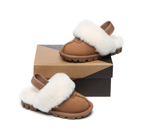 AUSTRALIAN SHEPHERD® UGG Kids Sheepskin Wool Slingback Slippers Suzie