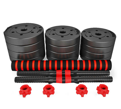 TARRAMARRA®【20/30/40KG】Adjustable Rubber Dumbbell Barbell Set