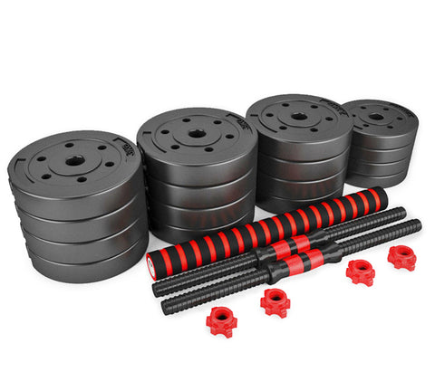 TARRAMARRA®【20/30/40KG】Adjustable Rubber Dumbbell Barbell Set