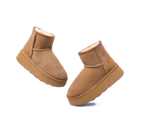 Urban UGG® Australian Made Sheepskin Wool Ankle Boots Mini Platform