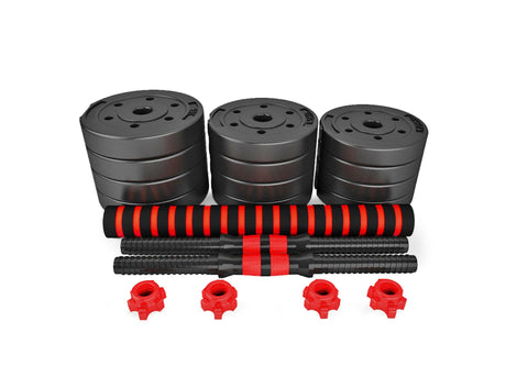 TARRAMARRA®【20KG】Adjustable Rubber Dumbbell Barbell Set