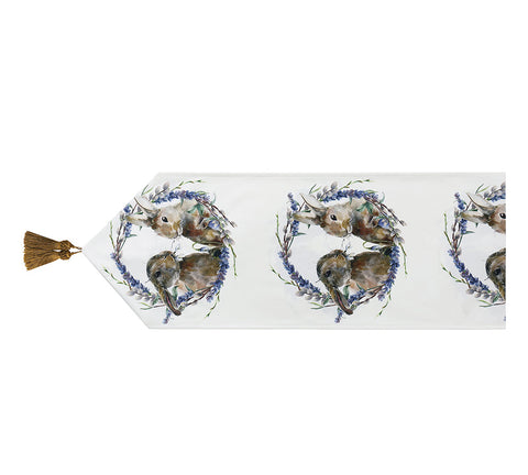 TARRAMARRA® Flannel Bunny Table Runner with Tassels