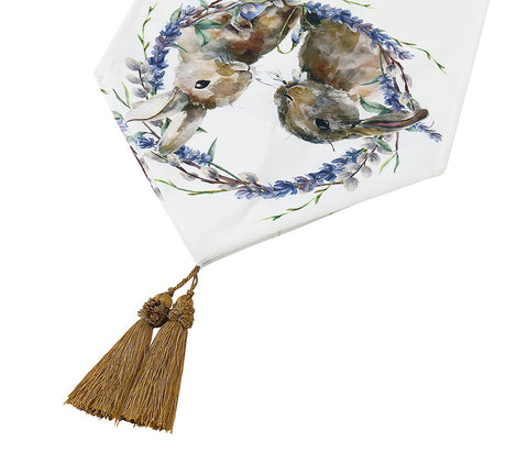 TARRAMARRA® Flannel Bunny Table Runner with Tassels