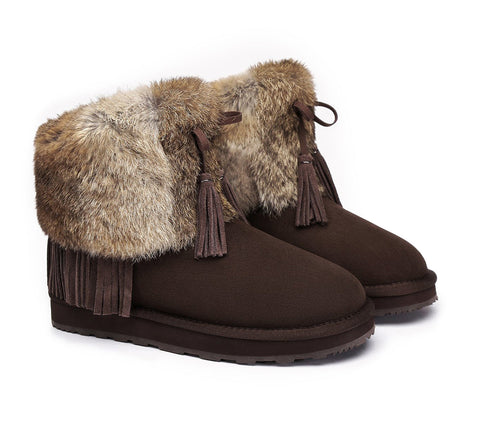 Urban UGG® Sheepskin Ankle Fur Top Women Boots Foxy
