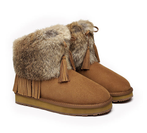 Urban UGG® Sheepskin Ankle Fur Top Women Boots Foxy