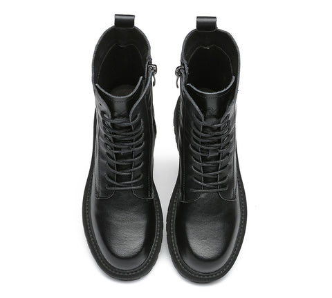 TARRAMARRA® Chunky Black Leather Women Boots Cecilia