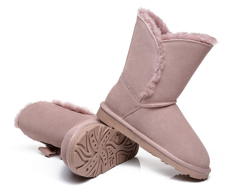 EVERAU® Sheepskin Double Bow Boots Women Eira