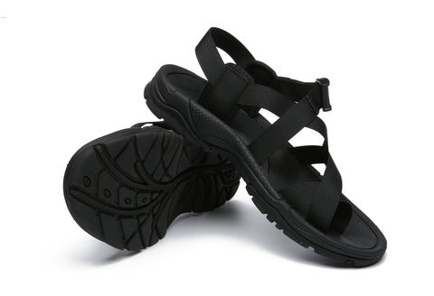 TARRAMARRA® Women Lucianna Cross Straps Flat Black Sandals
