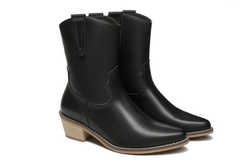 TARRAMARRA® Claudia Women Leather Mid Calf Pointed Toe Boots