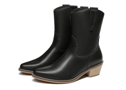 TARRAMARRA® Claudia Women Leather Mid Calf Pointed Toe Boots