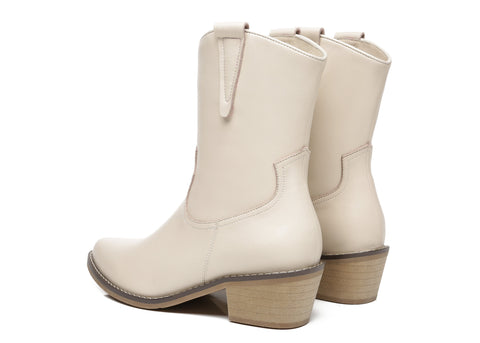 TARRAMARRA® Claudia Women Leather Mid Calf Pointed Toe Boots