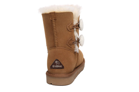 EVERAU® Mini Sheepskin Twin Button Boots Espina