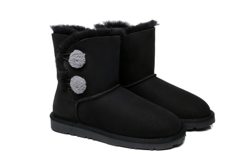 EVERAU® Mini Sheepskin Twin Button Boots Espina