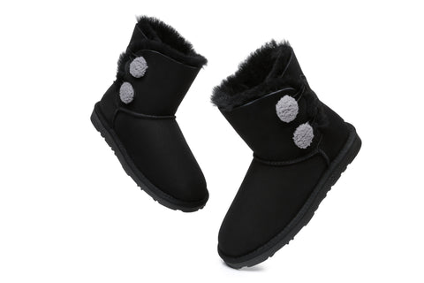 EVERAU® Mini Sheepskin Twin Button Boots Espina