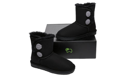 EVERAU® Mini Sheepskin Twin Button Boots Espina