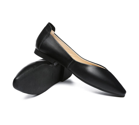 TARRAMARRA® Pointed Toe Leather Ballet Flats Women Everly