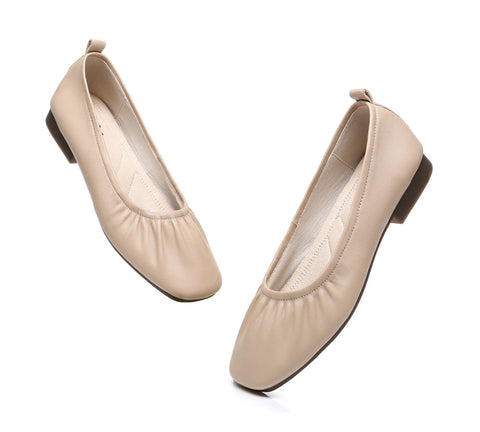 TARRAMARRA® Square Toe Leather Ballet Flats Women Devora