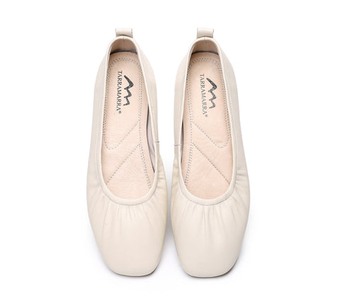 TARRAMARRA® Square Toe Leather Ballet Flats Women Devora