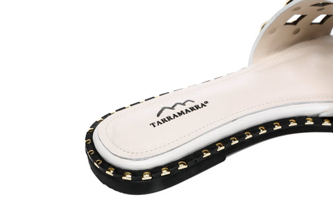 TARRAMARRA® Junia Women Leather Flat Slides With Pearls