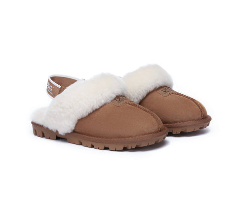 AUSTRALIAN SHEPHERD® UGG Sheepskin Wool Removable Strap Slingback Slippers Suzie ll