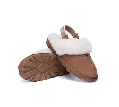 AUSTRALIAN SHEPHERD® UGG Sheepskin Wool Removable Strap Slingback Slippers Suzie ll