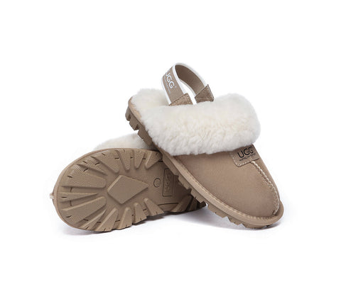 AUSTRALIAN SHEPHERD® UGG Sheepskin Wool Removable Strap Slingback Slippers Suzie ll