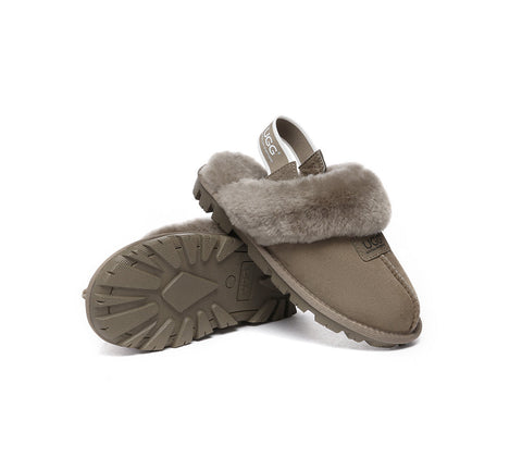 AUSTRALIAN SHEPHERD® UGG Sheepskin Wool Removable Strap Slingback Slippers Suzie ll