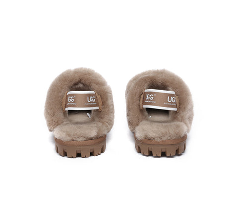 AUSTRALIAN SHEPHERD® UGG Sheepskin Wool Removable Strap Slingback Slippers Suzie ll