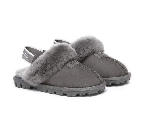 AUSTRALIAN SHEPHERD® UGG Sheepskin Wool Removable Strap Slingback Slippers Suzie ll