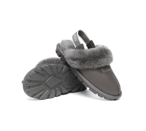 AUSTRALIAN SHEPHERD® UGG Sheepskin Wool Removable Strap Slingback Slippers Suzie ll