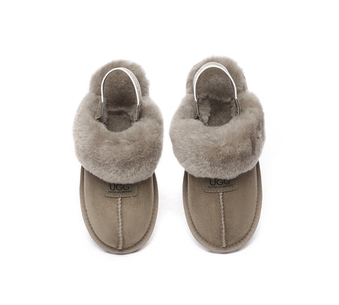 AUSTRALIAN SHEPHERD® UGG Sheepskin Wool Removable Strap Slingback Slippers Suzie ll