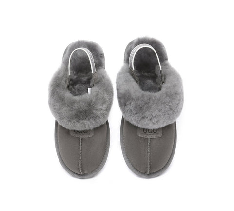 AUSTRALIAN SHEPHERD® UGG Sheepskin Wool Removable Strap Slingback Slippers Suzie ll