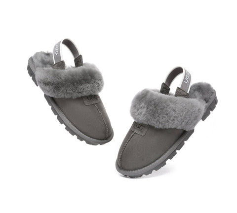 AUSTRALIAN SHEPHERD® UGG Sheepskin Wool Removable Strap Slingback Slippers Suzie ll