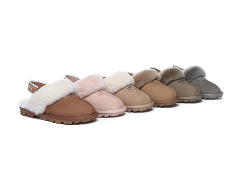 AUSTRALIAN SHEPHERD® UGG Sheepskin Wool Removable Strap Slingback Slippers Suzie ll