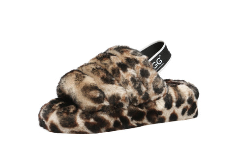 Australian Shepherd® Women Pamela Leopard Print Fluffy Slides