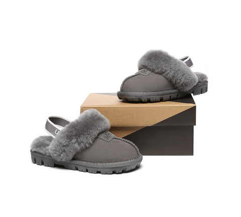 AUSTRALIAN SHEPHERD® UGG Kids Sheepskin Wool Slingback Slippers Suzie