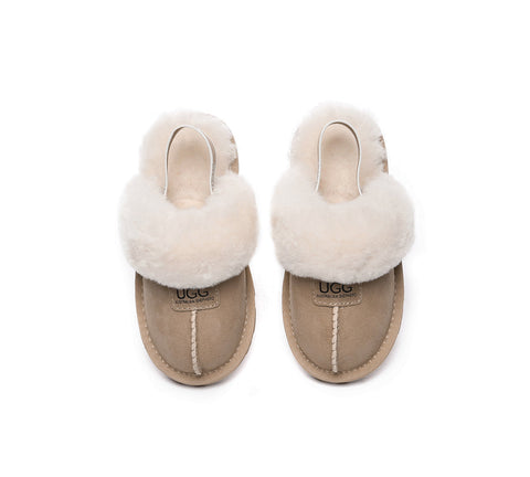 AUSTRALIAN SHEPHERD® UGG Kids Sheepskin Wool Slingback Slippers Suzie