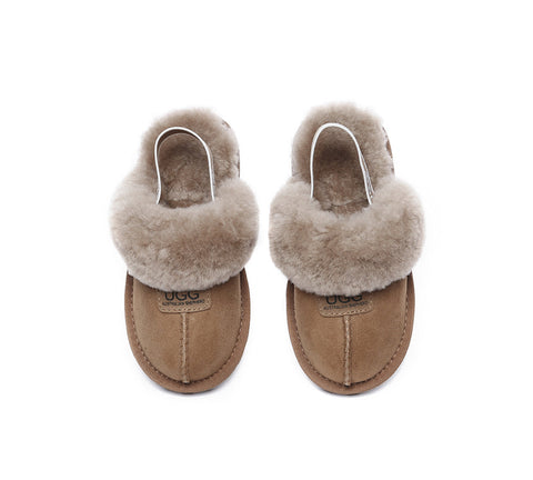 AUSTRALIAN SHEPHERD® UGG Kids Sheepskin Wool Slingback Slippers Suzie