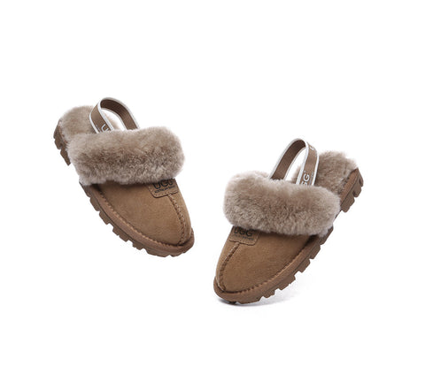 AUSTRALIAN SHEPHERD® UGG Kids Sheepskin Wool Slingback Slippers Suzie