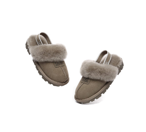 AUSTRALIAN SHEPHERD® UGG Kids Sheepskin Wool Slingback Slippers Suzie